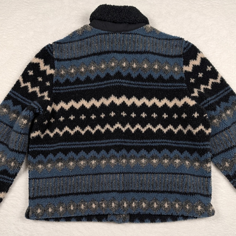 Vintage‎ Orvis Jacket Womens Medium Blue Fleece Southwestern Aztec Button USA - Picture 8 of 9